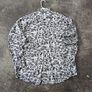 New Vintage Triumph of California Shirt Mens XL USA Gray Broken Glass Rayon